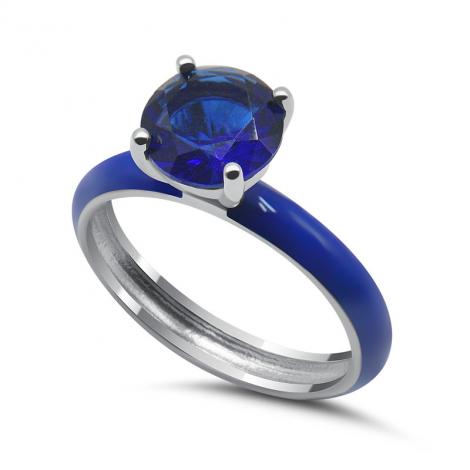 Кольцо, вставка: куб.цирконий, эмаль, арт.:01202283c, SilverWings, рис. 1