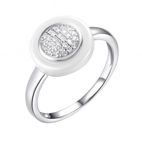 Кольцо, вставка: керамика, куб.цирконий, арт.:0120911145a, SilverWings, рис. 1