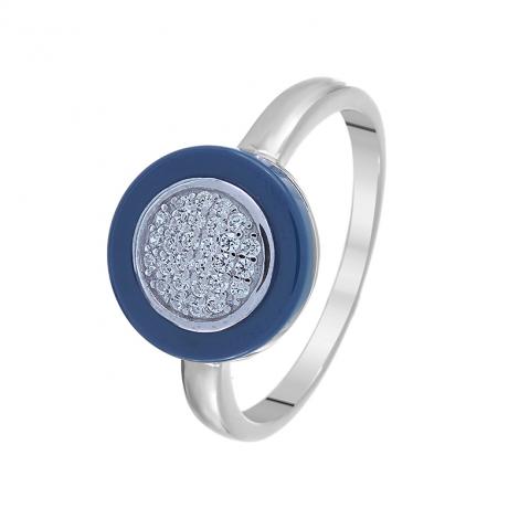 Кольцо, вставка: керамика, куб.цирконий, арт.:0120911145c, SilverWings, рис. 1