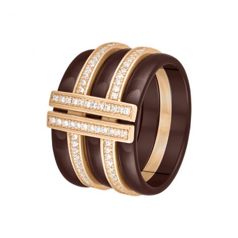 Кольцо, вставка: керамика, куб.цирконий, арт.:0120911248pgp-p, SilverWings, рис. 1