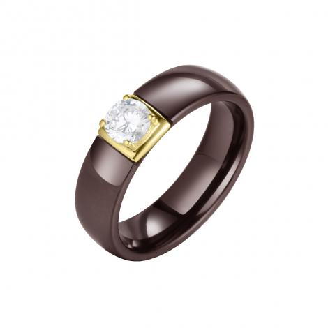 Кольцо, вставка: керамика, куб.цирконий, арт.:0120911818gp-p, SilverWings, рис. 1