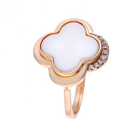 Кольцо, вставка: керамика, куб.цирконий, арт.:0120912183pgp-a, SilverWings, рис. 1