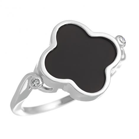 Кольцо, вставка: керамика, куб.цирконий, арт.:0120912186b, SilverWings, рис. 1