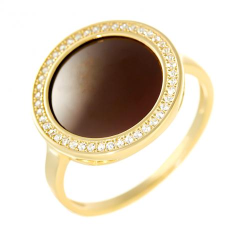 Кольцо, вставка: керамика, куб.цирконий, арт.:0120912443gp-p, SilverWings, рис. 1