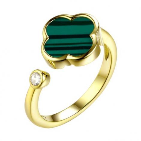 Кольцо, вставка: малахит, куб.цирконий, арт.:0120912941gp, SilverWings, рис. 1