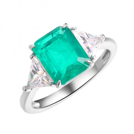 Кольцо, вставка: ситалл, куб.цирконий, арт.:0120915300e, SilverWings, рис. 1