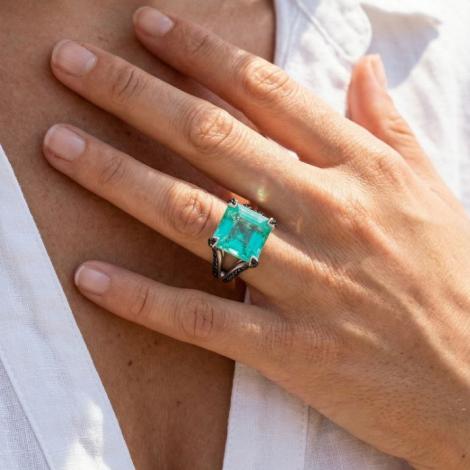 Кольцо, вставка: нанокристалл, ситалл, арт.:0120915438cb13, SilverWings, рис. 2