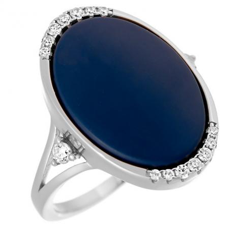 Кольцо, вставка: керамика матовая, куб.цирконий, арт.:012094862c-m, SilverWings, рис. 1