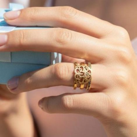 Кольцо, вставка: куб.цирконий, арт.:012421117gp-m, SilverWings, рис. 2