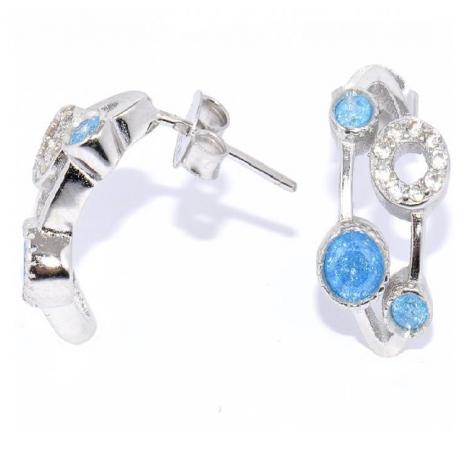 Серьги, вставка: кварц "сахарный" синт., арт.:020202-187c-113, SilverWings, рис. 1