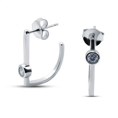 Серьги, вставка: куб.цирконий, арт.:02119264486, SilverWings, рис. 1