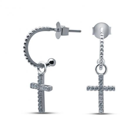 Серьги, вставка: куб.цирконий, арт.:022026711a, SilverWings, рис. 1