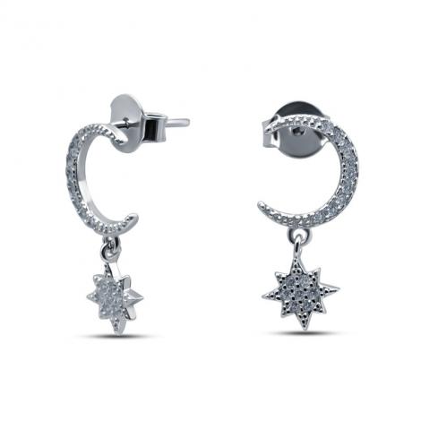 Серьги, вставка: куб.цирконий, арт.:022027762a, SilverWings, рис. 1