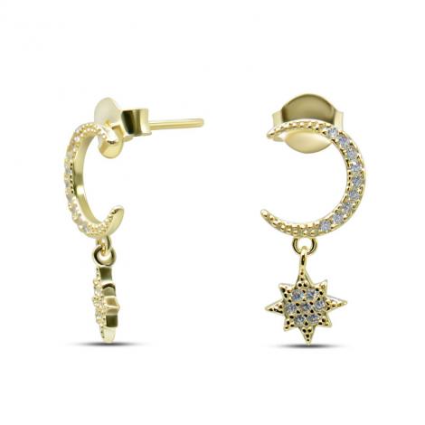 Серьги, вставка: куб.цирконий, арт.:022027762gp, SilverWings, рис. 1