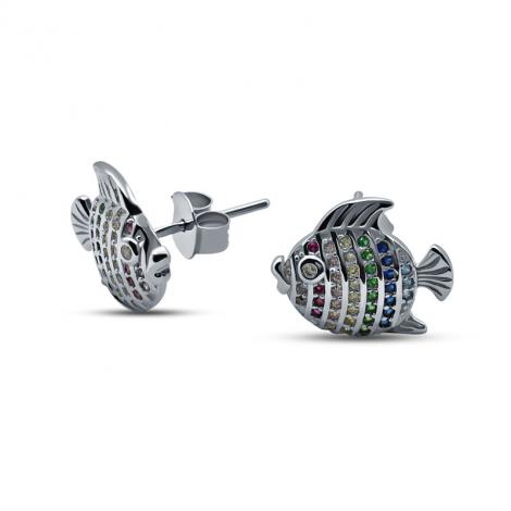 Серьги, вставка: куб.цирконий, арт.:022028206mix, SilverWings, рис. 1