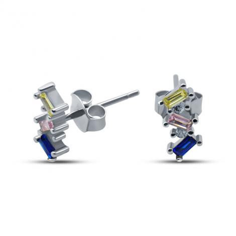 Серьги, вставка: куб.цирконий, арт.:022028266mix, SilverWings, рис. 1