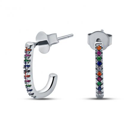 Серьги, вставка: куб.цирконий, арт.:022028313mix, SilverWings, рис. 1