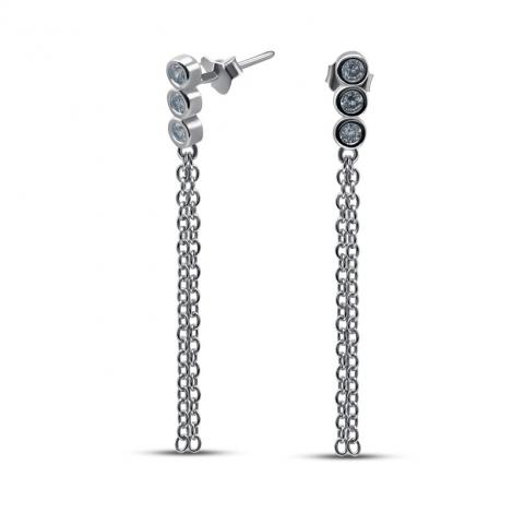 Серьги, вставка: куб.цирконий, арт.:022028404a, SilverWings, рис. 1