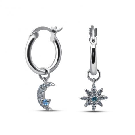 Серьги, вставка: куб.цирконий, арт.:022028535n, SilverWings, рис. 1