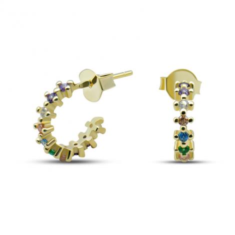 Серьги, вставка: куб.цирконий, арт.:022028540gp-mix, SilverWings, рис. 1