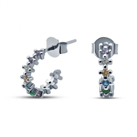 Серьги, вставка: куб.цирконий, арт.:022028540mix, SilverWings, рис. 1