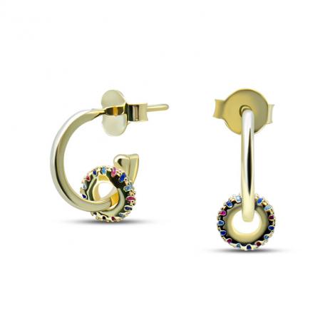 Серьги, вставка: куб.цирконий, арт.:022028542gp-mix, SilverWings, рис. 1