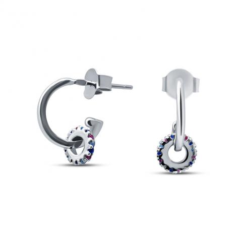 Серьги, вставка: куб.цирконий, арт.:022028542mix, SilverWings, рис. 1