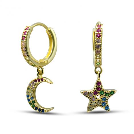 Серьги, вставка: куб.цирконий, арт.:022028548gp-mix, SilverWings, рис. 1