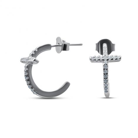 Серьги, вставка: куб.цирконий, арт.:022028550a, SilverWings, рис. 1