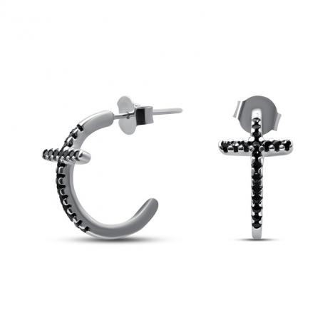 Серьги, вставка: куб.цирконий, арт.:022028550b, SilverWings, рис. 1