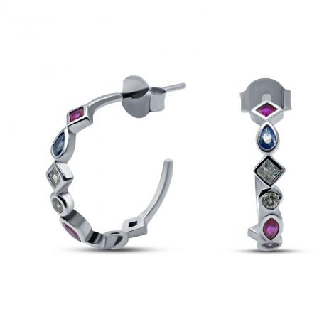 Серьги, вставка: куб.цирконий, арт.:022028552mix, SilverWings, рис. 1