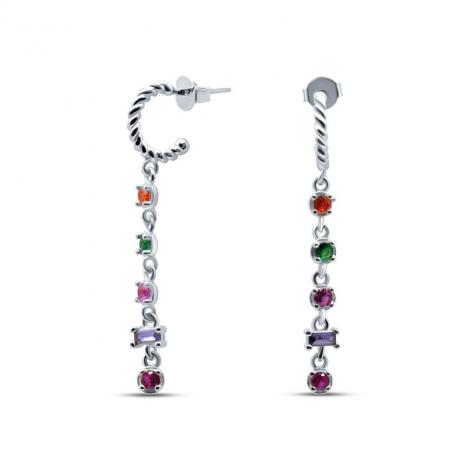Серьги, вставка: куб.цирконий, арт.:022028555mix, SilverWings, рис. 1