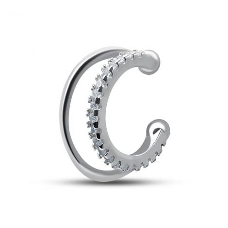 Кафф, вставка: куб.цирконий, арт.:022028817a, SilverWings, рис. 1