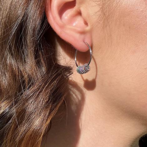 Серьги-Конго, вставка: куб.цирконий, арт.:022028819mix, SilverWings, рис. 2