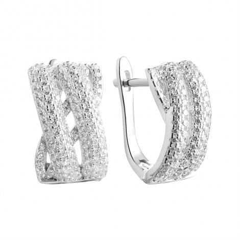 Серьги, вставка: куб.цирконий, арт.:0220911051a, SilverWings, рис. 1