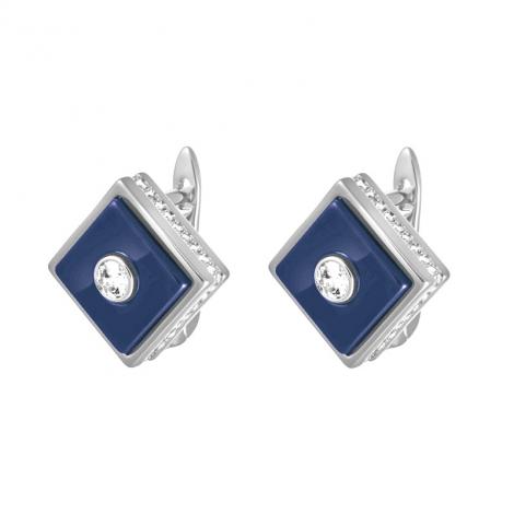 Серьги, вставка: керамика, куб.цирконий, арт.:0220911054c, SilverWings, рис. 1