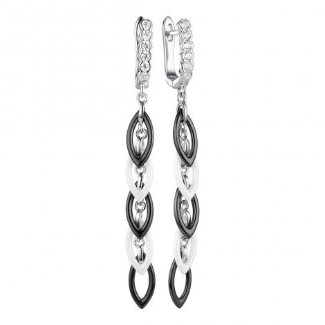 Серьги, вставка: керамика, куб.цирконий, арт.:0220911072ab, SilverWings, рис. 1