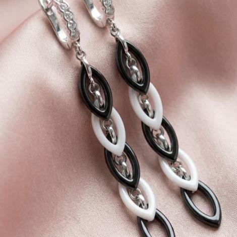 Серьги, вставка: керамика, куб.цирконий, арт.:0220911072ab, SilverWings, рис. 3