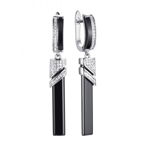 Серьги, вставка: керамика, куб.цирконий, арт.:0220911096ab, SilverWings, рис. 1