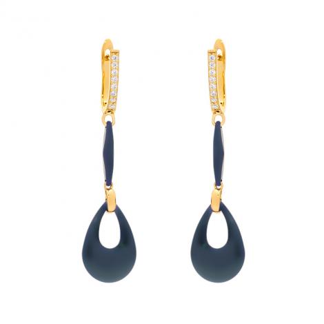 Серьги, вставка: керамика матовая, куб.цирконий, арт.:0220911108pgp-c-m, SilverWings, рис. 1