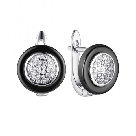 Серьги, вставка: керамика, куб.цирконий, арт.:0220911145ab, SilverWings, рис. 1