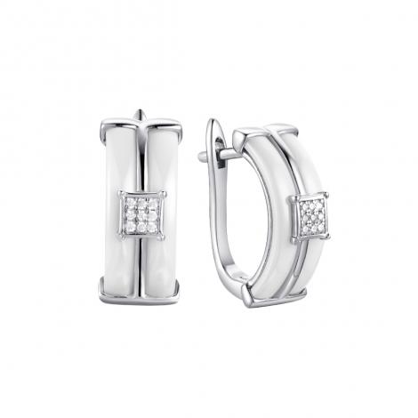 Серьги, вставка: керамика, куб.цирконий, арт.:0220911243a, SilverWings, рис. 1