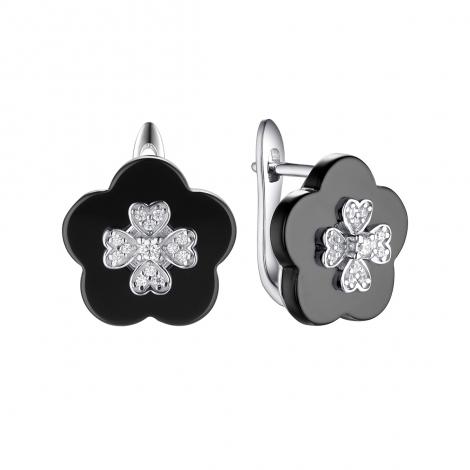 Серьги, вставка: керамика, куб.цирконий, арт.:0220911297ab, SilverWings, рис. 1