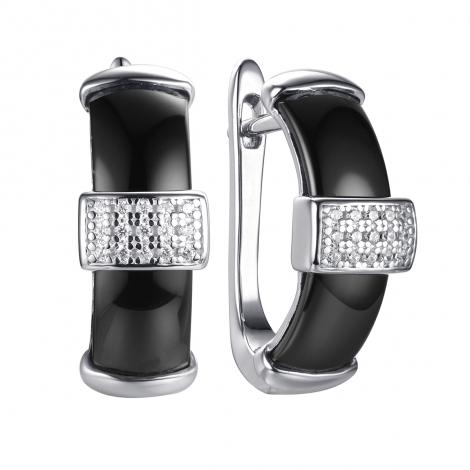 Серьги, вставка: керамика, куб.цирконий, арт.:0220911363ab, SilverWings, рис. 1