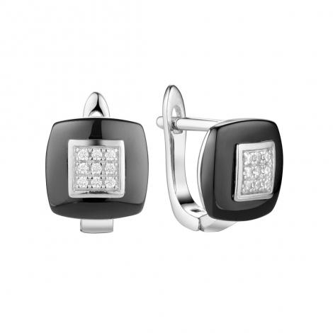 Серьги, вставка: керамика, куб.цирконий, арт.:0220911374ab, SilverWings, рис. 1