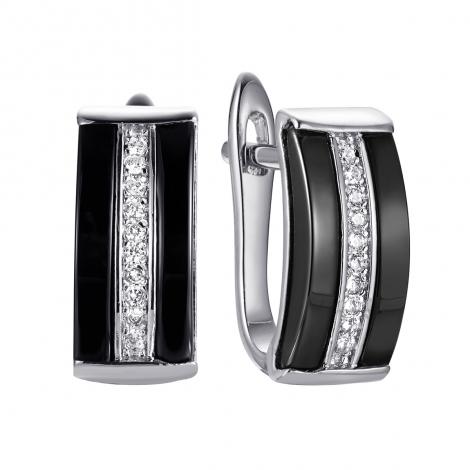 Серьги, вставка: керамика, куб.цирконий, арт.:0220911426ab, SilverWings, рис. 1