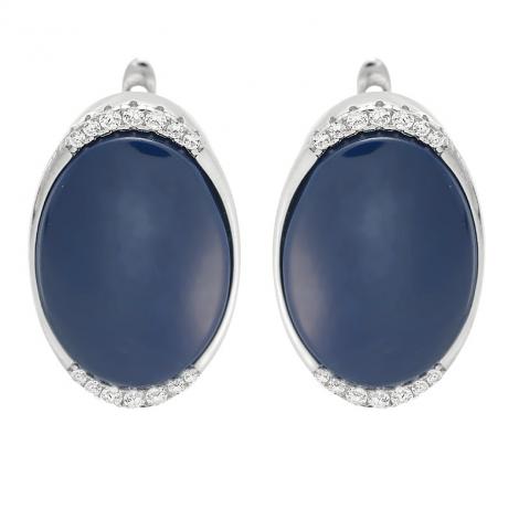 Серьги, вставка: керамика, куб.цирконий, арт.:0220911486c, SilverWings, рис. 1