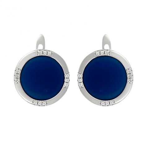 Серьги, вставка: керамика матовая, куб.цирконий, арт.:0220911489c-m, SilverWings, рис. 1