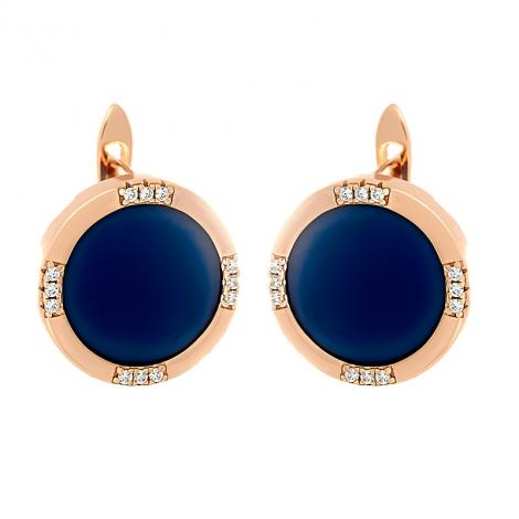 Серьги, вставка: керамика матовая, куб.цирконий, арт.:0220911489pgp-c-m, SilverWings, рис. 1