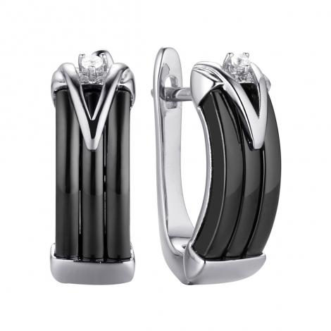 Серьги, вставка: керамика, куб.цирконий, арт.:0220911512ab, SilverWings, рис. 1